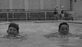 Stonehaven, Scotland open-air pool, English Duncan Ogilvie and French Francois Gouzer 1950s