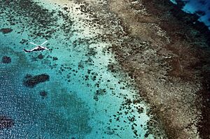 US Navy 080831-N-8878B-345 An MH-60S Sea Hawk helicopter flies over the waters of Micronesia