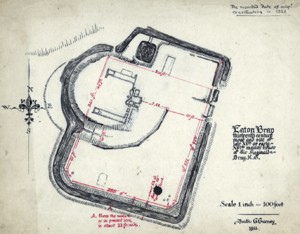 EatonBrayCastle Bedfordshire 1911Drawing FrederickGurney