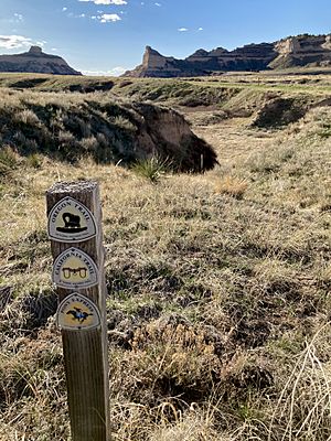 Great platte river road with trails marker