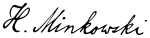 Hermann Minkowski signature.svg