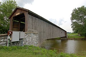 Hunsecker's Mill Covered Bridge Three Quarters View 3008px