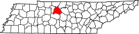 Map of Tennessee highlighting Davidson County