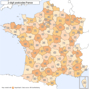 2 digit postcode france