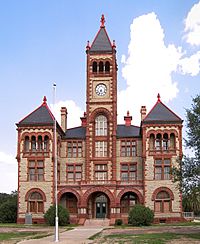 The DeWitt County Courthouse located in Cuero. The courthouse was added to the National Register of Historic Places on May 6, 1971.