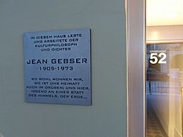 Jean Gebser Gedenktafel in Bern