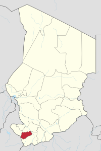 Map of Chad showing Logone Occidental.