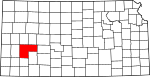 State map highlighting Finney County