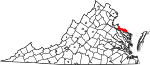 State map highlighting Westmoreland County