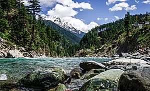 The Swat River flows through the Swat District