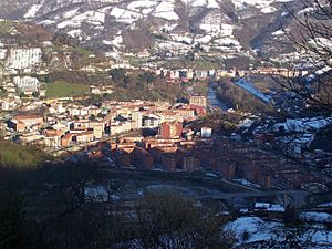 Aerial view of the town