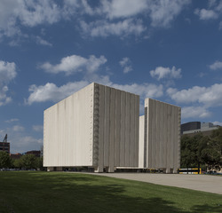 The John Fitzgerald Kennedy Memorial, a monument to U.S. President John Fitzgerald Kennedy in the West End Historic District of downtown Dallas, Texas LCCN2015631025