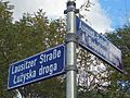 Bilinguale Straßenbeschilderung Cottbus