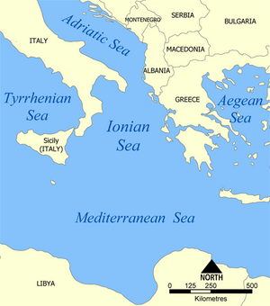 Ionian Sea map