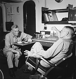 John McCain, Sr. & William Halsey on USS New Jersey 04-0431M