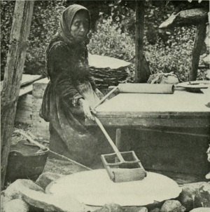 Norwegian peasant baking bread