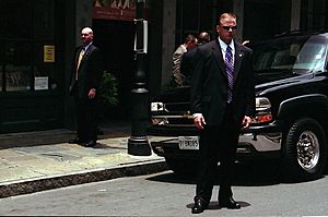 Secret Service agents stand guard