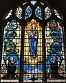 Stained glass window behind altar at St Mary's church, Teddington