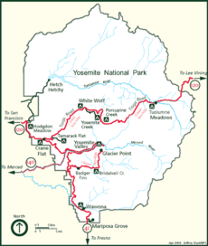 Yosemite National Park Map