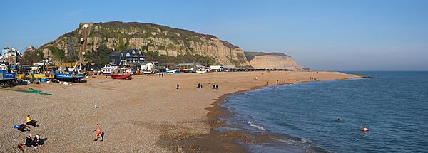 Hastings beach panorama 2