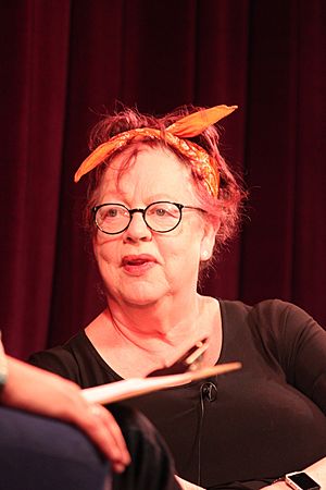 Jo Brand appearing in the cabaret tent at Glastonbury Festival 2019 04.jpg