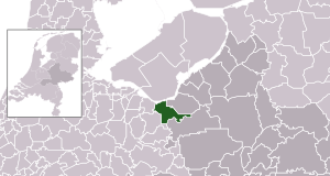 Highlighted position of Nijkerk in a municipal map of Gelderland