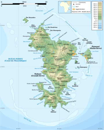 Mayotte topographic map-fr