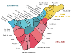 Municipios y zonas de Tenerife