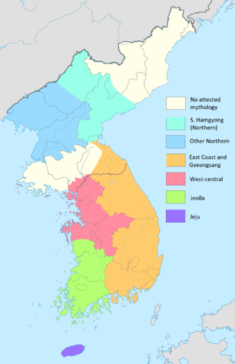 Mythological regions of Korea