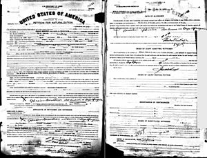 Naturalization record of Ephraim Bernstein a.k.a. Beys Afroyim