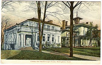 PostcardWallingfordCTLibryAndMarlboroughHouse1909