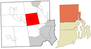 Location in Providence County and the state of Rhode Island.