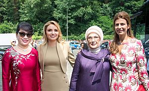 Trần Thị Nguyệt Thu, Angélica Rivera, Emine Erdoğan, and Juliana Awada in Hamburg, July 2017