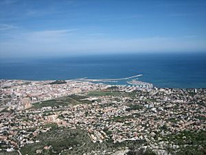 View of Dénia from the Montgó out to sea