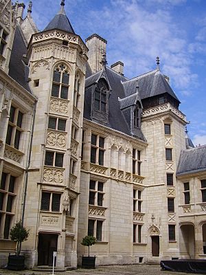 General view Jacques Coeur Palace from the courtyard