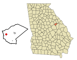 Location in Glascock County and the state of Georgia