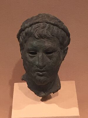 Hellenistic bust of a man, possibly Philip V of Macedon, copper alloy, circa 200 BC