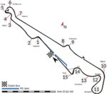 Le Castellet circuit map Formula One 2019 and 2021 with corner names English 19 07 2021.svg