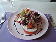 Mozzarella cheese and tomato salad