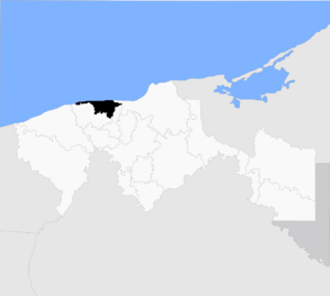 Location of the municipality within Tabasco