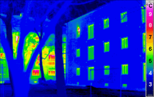 Passivhaus thermogram gedaemmt ungedaemmt