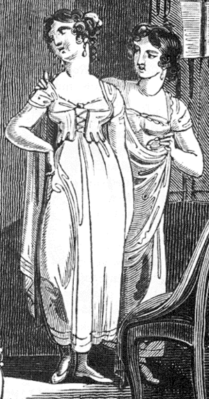 Regency-underclothes detail