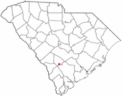 Location of Ehrhardt, South Carolina