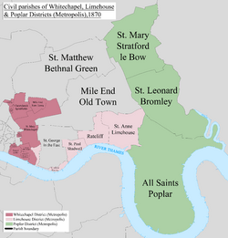 Stepney Civil Parish Map 1870