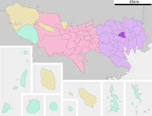 Location of Bunkyō in Tokyo