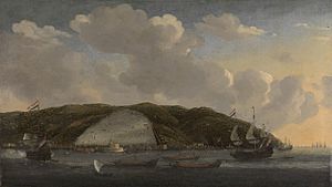 Gezicht op Algiers met de Ruyters schip 'De Liefde', 1662 Rijksmuseum SK-A-1396