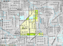 U.S. Census Bureau map showing CDP boundaries