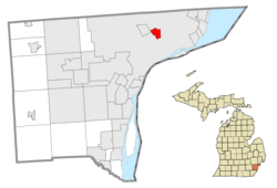 Location of Hamtramck in Wayne County, Michigan