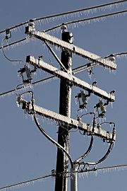 Iced power lines