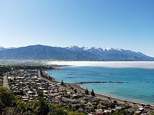 Town of Kaikōura as seen from the peninsula